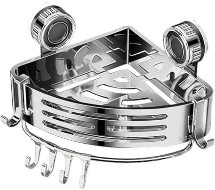 Bomefoi Shower Rack Corner | Bathroom Shelf Clear | Rustproof Modern Organizer Rack Tray Space-Saving for Bathtub Shampoo Hair Conditioner Cosmetics Hand Washing Liquid