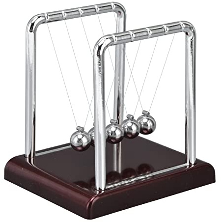 Hamwesh Metal Balance Ball Classic Physics Science Toy Multiple Ways to Play for Anti-Stress Education ABS/metal Wine Red 1 Set (Burgundy bottom)