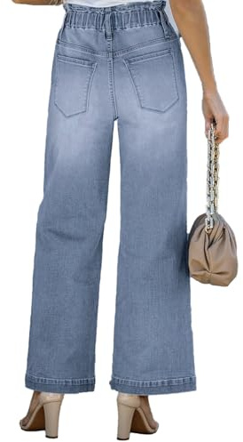 Generisch 2026 Jeans Mujer Barrel Jeans para Mujer Pantalones Vaqueros Medianos Tobillos Vaqueros con Estampado de Corazón Vaqueros Baggy-Boyfriends, azul, S