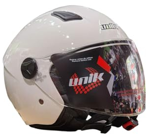 SpiritMoto unik Astro Casco Moto Jet Abierto Motocicleta Scooter Ciclomotor Hombre/Mujer Airflow Cierre Micrométrico Desmontable Homologado - Blanco Brillo Talla XL