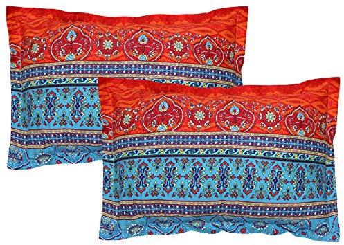 USTIDE Home Textile, 2-Piece Boho Style Pillowcase Covers 100% Cotton