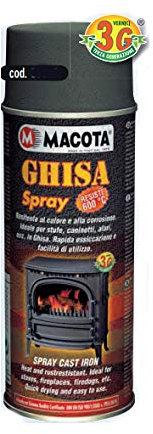 TRS® MACOTA VERNICE A STRUTTURA LAMELLARE TERMORESISTENTE EFFETTO ANTRACITE LISCIO GHISA SPRAY RESISTENTE CALORE FINO 600 °C STUFE CAMINETTI ALARI METALLO LIQUIDO ALTA TEMPERATURA