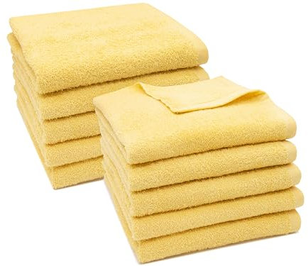ZOLLNER 10er-Set Handtücher, Baumwollmischung, 50x100 cm, gelb