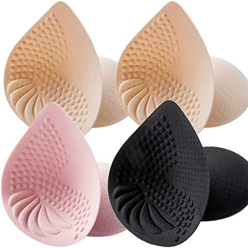 PRETTYWELL Bra Pads Inserts, 2 Pairs Latex Bras Inserts for Sports Bras, Bra Cups Inserts for Bikini Tops