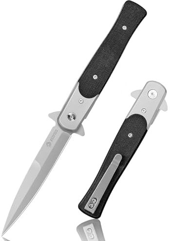 NedFoss MERMAID Klappmesser, 9.8 cm D2 Stahl Taschenmesser mit G10 Griff, Einhandmesser mit Liner Lock & Kugellager, Outdoor Messer mit Glip, Survival-Messer für den Alltag, Sammlung & Geschenk