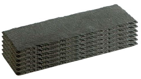 Tradineur - Confezione da 6 piatti in ardesia rettangolare, vassoio per ospitalità, servizio e degustazione, canto rustico, tavola in pietra naturale per servire snack - 30 x 10 cm