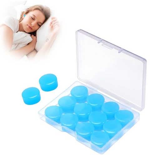 FUZVOL 6 Pairs Silicone Ear Plugs for Sleeping Soft Noise Cancelling Earplugs with Case Reusable Moldable Gel Ear Plugs for Sleeping, Swimming, Studying, Travelling