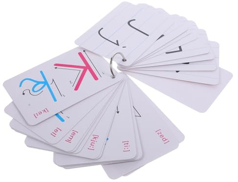 BESTonZON 1 Satz Lernkarten Kinder lernspielzeug lernkarteikarten Englische Briefpapierkarten Englischunterrichtskarten Spielkarten Alphabet-Flash-Karten Buchstabe Trompetenstock Zubehör