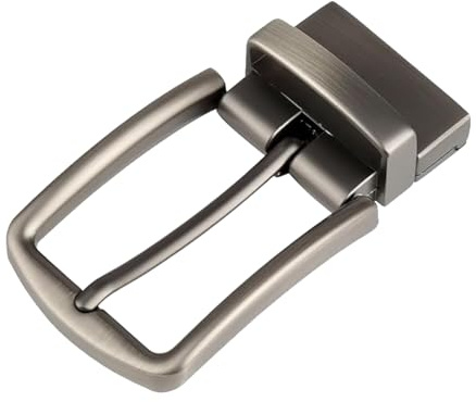 NHQZ Hebilla Hebilla de cinturón de Recambio para Hombre Hebilla de cinturón Reversible clásica de Negocios de cinturón automática Negro Plata