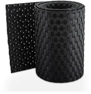 RETELANDIA L'OUTLET DELLE RECINZIONI Bandes Brise-Vue en Polyrotin pour Clôtures Jardin, Balcon, Terasse, Grillage Rigide et Panneaux - cm 19x10 m Noir