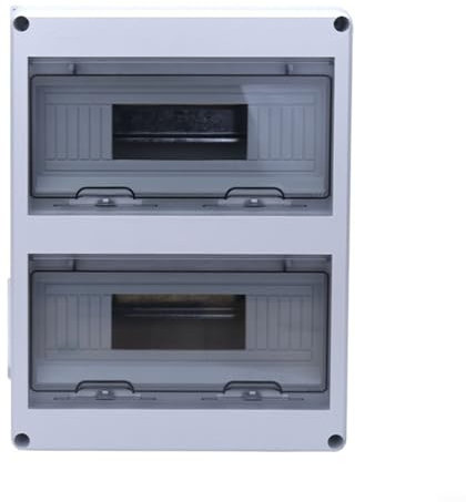 LVYXON ABS 24 Circuits Surface-Mounted Distribution Box IP65 Waterproof Dustproof Electrical Enclosure with Flip Window for Home Construction Site Factory Railway 3727.511CM White