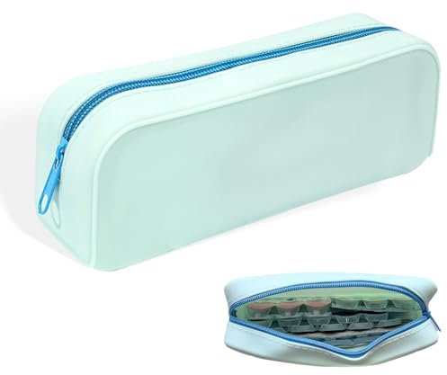 EOREA Travel-Friendly Disposable Daily Contact Lens Case Organizer | Durable Silicone Design | Ideal for Everyday Use & On-the-Go Storage (Green)
