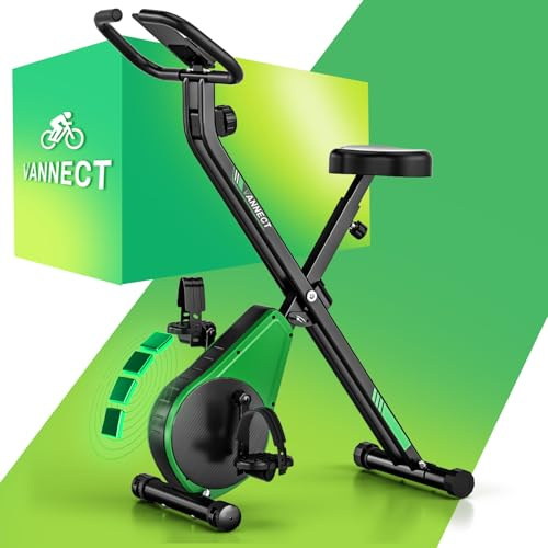 Upgraded Folding Exercise Bike with 16-Level Adjustable Magnetic Resistance, 330LBS Quiet Foldable Indoor Cycling Bike, Fitness Stationary Bike with LCD Display & Large Comfortable Seat Cushion