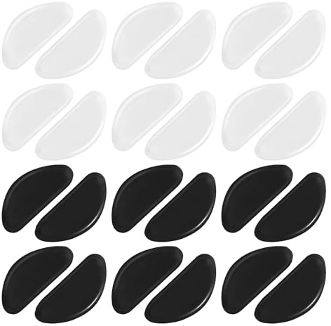 Lot de 24 paires de plaquettes de nez en silicone - Coussinets de nez antidérapants et souples - Coussinets de nez antidérapants confortables avec dos collant pour lunettes de soleil à cadre plein