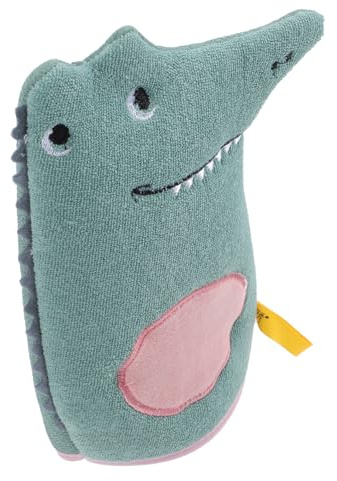 TOPPERFUN Moufles De Bain Pour Garçon Et Filles Dessin Animé Reptile Taille Unique Vert Éponge De Bain Douce Nettoyant Corporel Pour Bébé