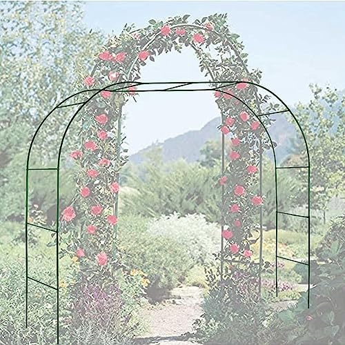 Arche de jardin en métal robuste pour plantes grimpantes, grande tonnelle de roses noires de 2,4 m x 2,2 m, support de fleurs décoratif pour décoration de jardin extérieure