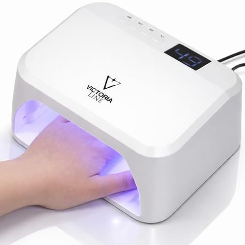 Generico Lampada Unghie Professionale con Poggiamano per Unghie, Fornetto Unghie con 60 LED, 4 Timer, Sensore Automatico, Base Removibile, Bianca