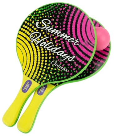 Par de raquetas de playa de Padel Beach Tennis con pelota blanda, juego de raquetas de madera para playa, piscina, playa y jardín, resistentes y ligeras