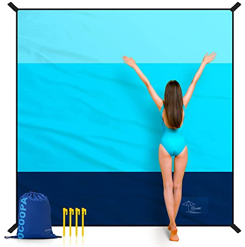 OCOOPA Couverture de Plage 300 x 280cm Extra Grande, imperméable, Anti Sable, Couverture de Pique-Nique, pour Le Voyage, Le Camping, Les Vacances, etc.