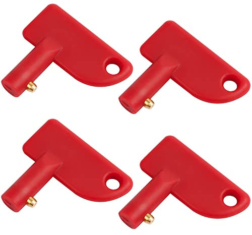 Batteriehauptschalter Ersatzschlüssel Ø14mm 4 Stück, JatilEr Hauptschalter Natoknochen Schlüssel ABS Kunststoff, Trennschalter Universal Schlüssel, Batterieschalter Boot Schalter Schlüssel