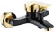 FQYEP Wannenarmatur Schwarz, Matt-schwarz, Armatur Badewanne, Messing, Wannenarmatur Schwarz Matt, Mischbatterie Badewanne, Gold