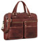ROYALZ 'San Francisco' Moderne Ledertasche Herren und Damen Echtleder Mittel-Groß - perfekt als schmale Aktentasche Businesstasche Laptop-Tasche 13-14 Zoll, Farbe:Roma Cognac Braun