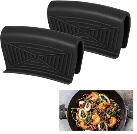 BIRLOZA Manici in Silicone per pentole 1 Paia di Manici in Silicone Antiscivolo Resistenti al Calore, per Ciotole in ghisa, padelle da Cucina Cottura