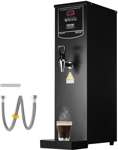 VEVOR Caldera de Agua Caliente Comercial Eléctrico con Tubo de Calentamiento Acero Inoxidable 316, 3000 W, Calentamiento Rápido, 50 L por Hora, para Café, Té, Restaurante, Oficina, 183 x 304 x 690 mm