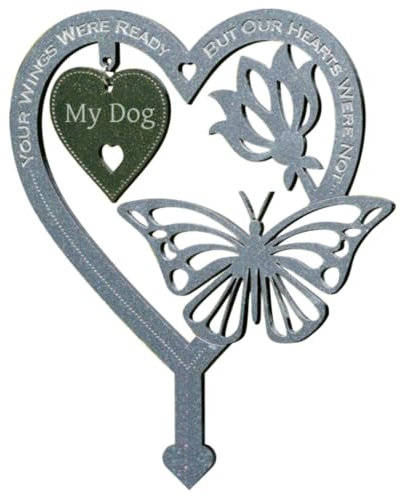 PEIQICHU Décorations funéraires pour cimetière - Plaques commémoratives pour l'extérieur pour la perte de mon chien - Bâton en métal - Ornements de jardin - Marqueur « My Dog » - Cadeaux de