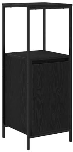 vidaXL Badrumsskåp med hyllor svart ek 36x35x95 cm