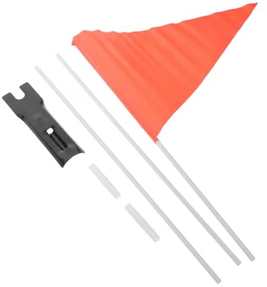 DECOMELODY Bandera Roja Ajustable para Bicicleta Infantil Resistente al Agua con Mástil Señal de Seguridad para Triciclos y Ciclismo Urbano Diseño Duradero y Fácil Instalación
