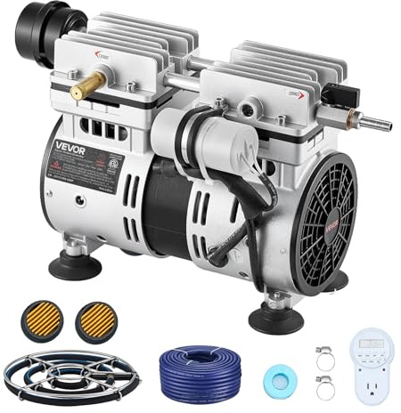 VEVOR Kit Pompa per Aerazione per Laghetti Stagni, Sistema di Aerazione da 590 W per Laghi Velocità 1400 giri/min Pompa Ossigenatore per Acqua Laghetti Circolazione di Ossigeno da Giardino
