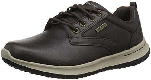 Skechers Men's Delson Antigo Oxfords, Dark Brown Leather, 13 UK