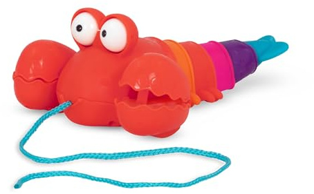 B. toys – Dragbar hummer – Waggle-a-Longs – Pinchy Pat utvecklande leksak – dragnings- och dragleksak med snöre för bebisar, småbarn och barn – uppmuntrar rörelse och koordination 18+ månader