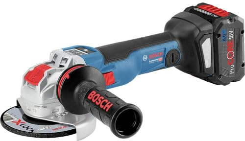 Bosch Professional 18V System Akku Winkelschleifer GWX 18V-10 SC mit X-LOCK (Scheiben-Ø: 125mm, inkl. 2x ProCORE18V 5.5Ah Akku, Ladegerät GAL 1880, L-BOXX)
