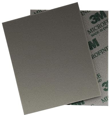 3M Espalda Blanda Esponja de Lija Óxido Aluminio Almohadilla Abrasiva 114X139mm, Microfino Grano 1200-1500 (Set de 2)