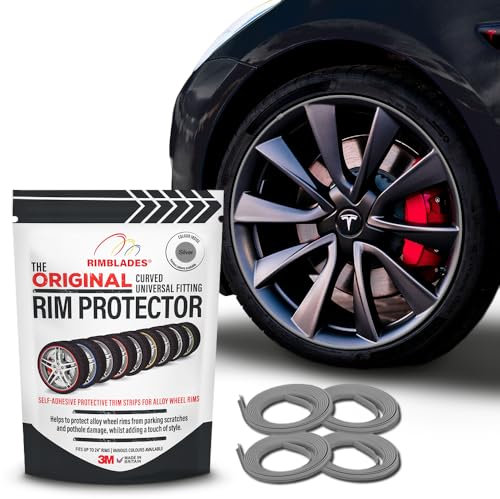 Rimblades Original Protectores de Llantas de Aleación Gris – Compatibles con Ruedas de Hasta 24” x 4 | Para Llantas con Borde Curvo/Redondeado | 9 Colores | Fácil Instalación DIY