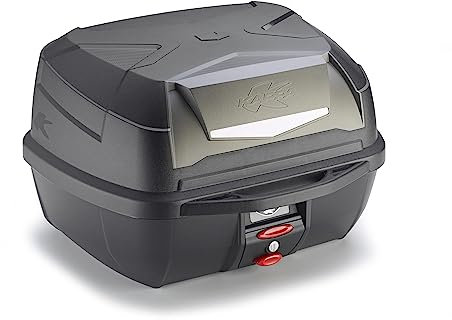 Kappa Monolock Bauletto baule moto con piastra e kit di montaggio e schienale schienalino passeggero nero 43 LT per 2 Caschi integrali di dimensioni normali