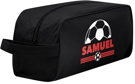Made in Gift Bolsa para Deportivas Zapatillas Personalizada con Diseño Balón de Fútbol 34,5 x 16 x 14 Centímetros como Regalo Original para Deportistas y Niños