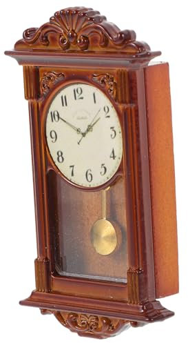 ifundom Mini Pendulum Clock Orologio Decorativo Per Casa Delle Bambole Arredamento Per Miniature Adornamento Per Stanza e Giocattoli Stile Vintage e Realistico