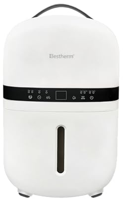 BESTHERM - Déshumidificateur d'air - Nova 5L/jour, fonction purificateur d'air, filtre à charbon actif anti-odeurs, avec minuterie 24h