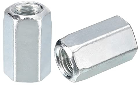 sourcing map 3pcs M20x30x50mm Coupling Nuts Hex Threaded Rod Coupler | Galvanized Carbon Steel for Furniture,Electronic,Industrial
