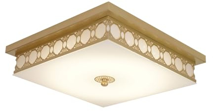 Lámpara de techo cuadrada retro americana de 24 W LED 3000 K/4500 K/6000 K, iluminación de techo ajustable, creativa, con borde decorativo, iluminación de araña para dormitorio, estudio y sala de esta