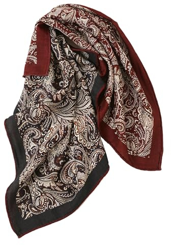 Prettystern Dubbelsidig silkesduk i ull och silke, dubbelsidig sidenscarf, vår och höst unisex bandana näsduk.