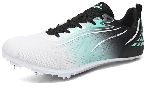 ZHENSI Zapatillas De Atletismo para Hombre Mujer Y Niño con Clavos De Malla Cómodas para Saltar Y Correr,Verde,34 EU