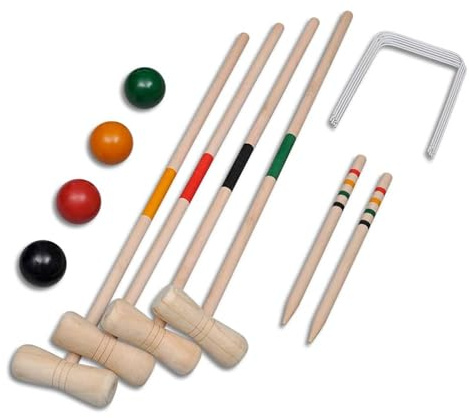 Homgoday Krocket-Set Holz 4 Spieler Krocket Model90687