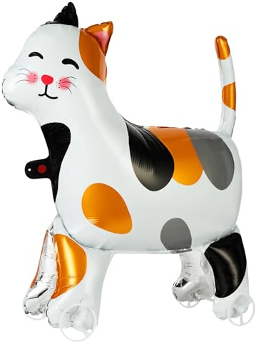 OSDUE Djurfolieballonger, söta kattformade aluminiumballonger, gåande djurballonger, heliumballonger för barn, födelsedagsdekorationer, presenter, leksaker