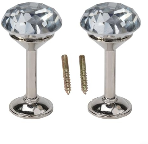 Fermatenda per casa, ganci fermatenda da parete in bronzo/argento/oro, in lega di zinco, accessori per il trattamento delle finestre, confezione da 2 (argento)