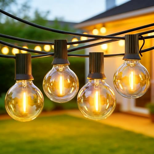 ACICILI Guirnaldas Luces Exterior Jardin G40 30M 50+2 Bombillas LED Cadena de Luz Guirnaldas Luminosas Exteriores IP44 Impermeable Outdoor Girnaldas Garden para Patio Terraza Fiesta Boda