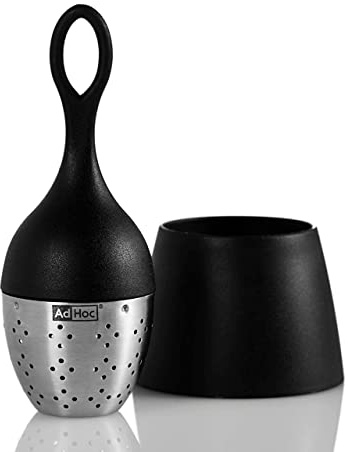 AdHoc Flotea Loose Leaf Floating Tea Infuser - Kitchen Accessory for Brewing - Infuser Insert with Loose Leaf Strainer & Soft-Grip Handle - Dishwasher Safe Tea Infuser